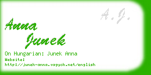 anna junek business card